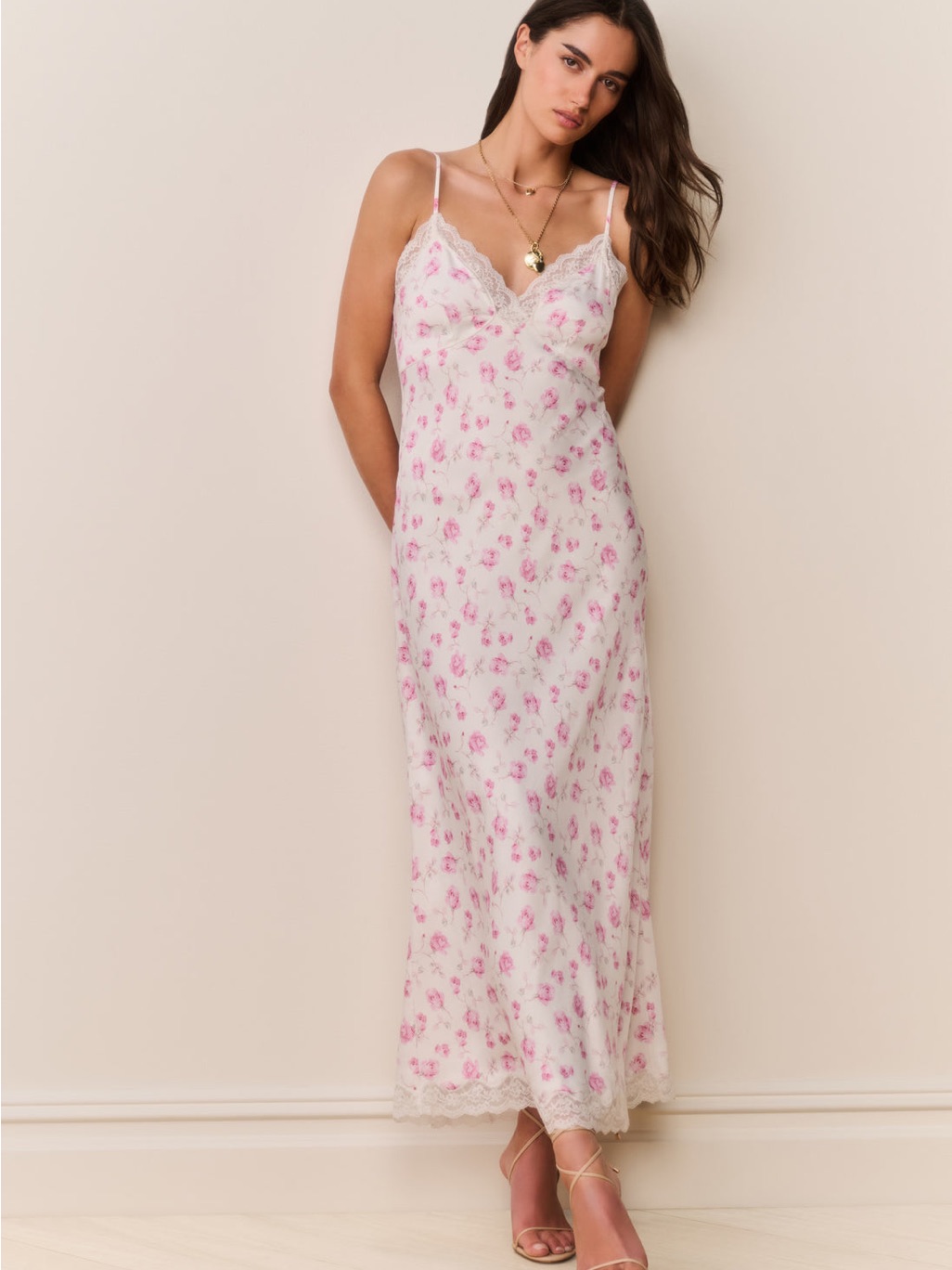 Loveshackfancy Pink Floral Slip Dress